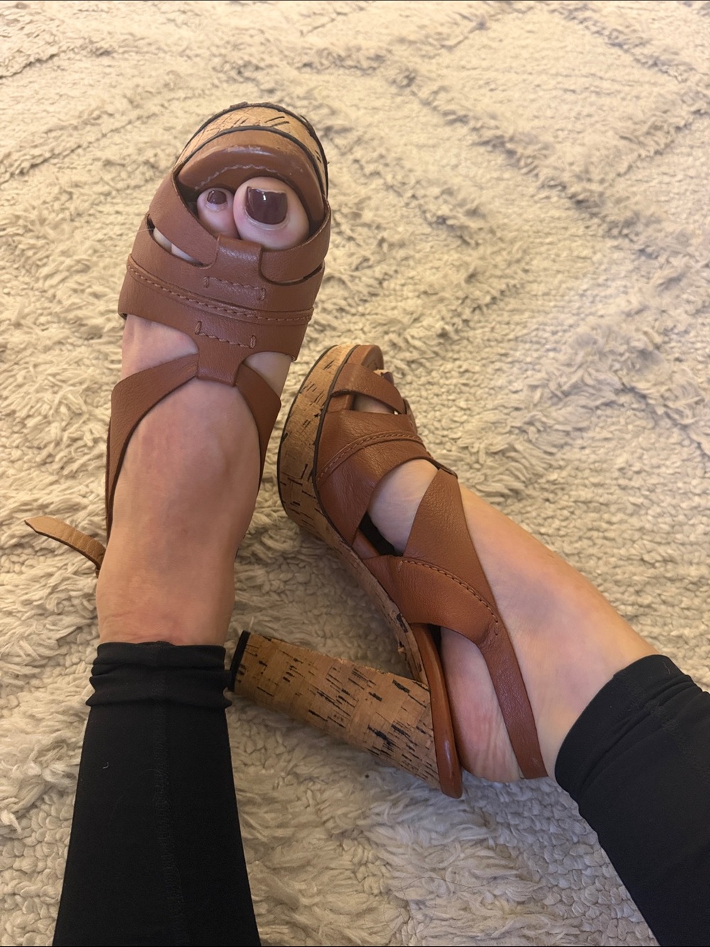 Chloe Brown Leather Strappy Sandals